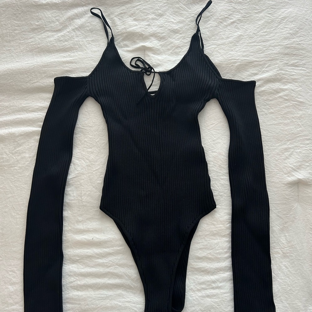 Honey Punch Ribber Open Shoulder Bodysuit